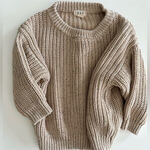 OAT CHUNKY KNIT SWEATER | OAT FLECK 2-3y